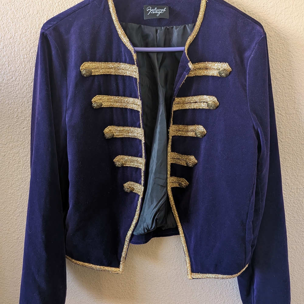 ASOS Deep Purple Blazer with Gold Trim